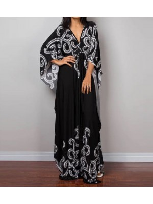 Copricostume Vestito Spolverino Donna Mare Caftano Boho Chic Maxi Dress COV0276